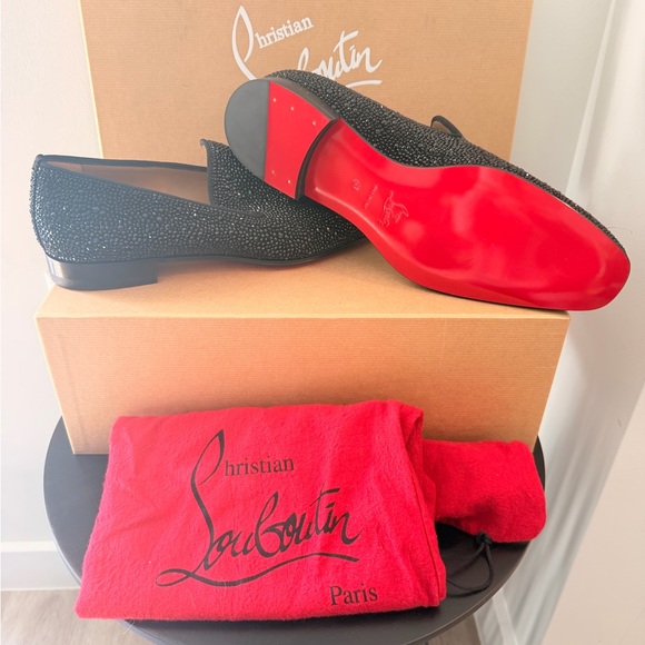 Christian Louboutin Other - Limited Edition/Rare Christian Louboutin Black Studded Loafers with Red Soles